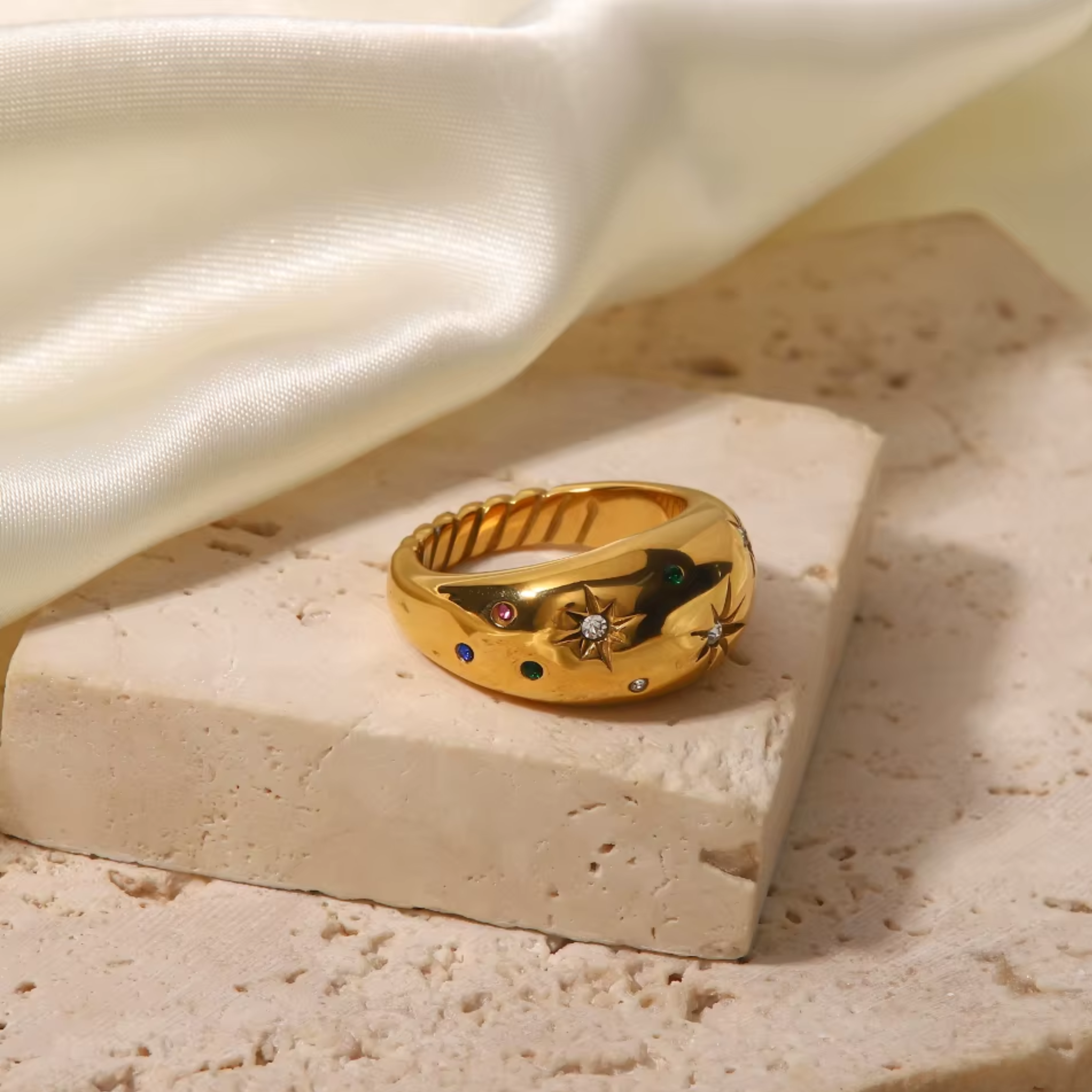 Star Rng Stars Glow Ring – Ivory & Sterling