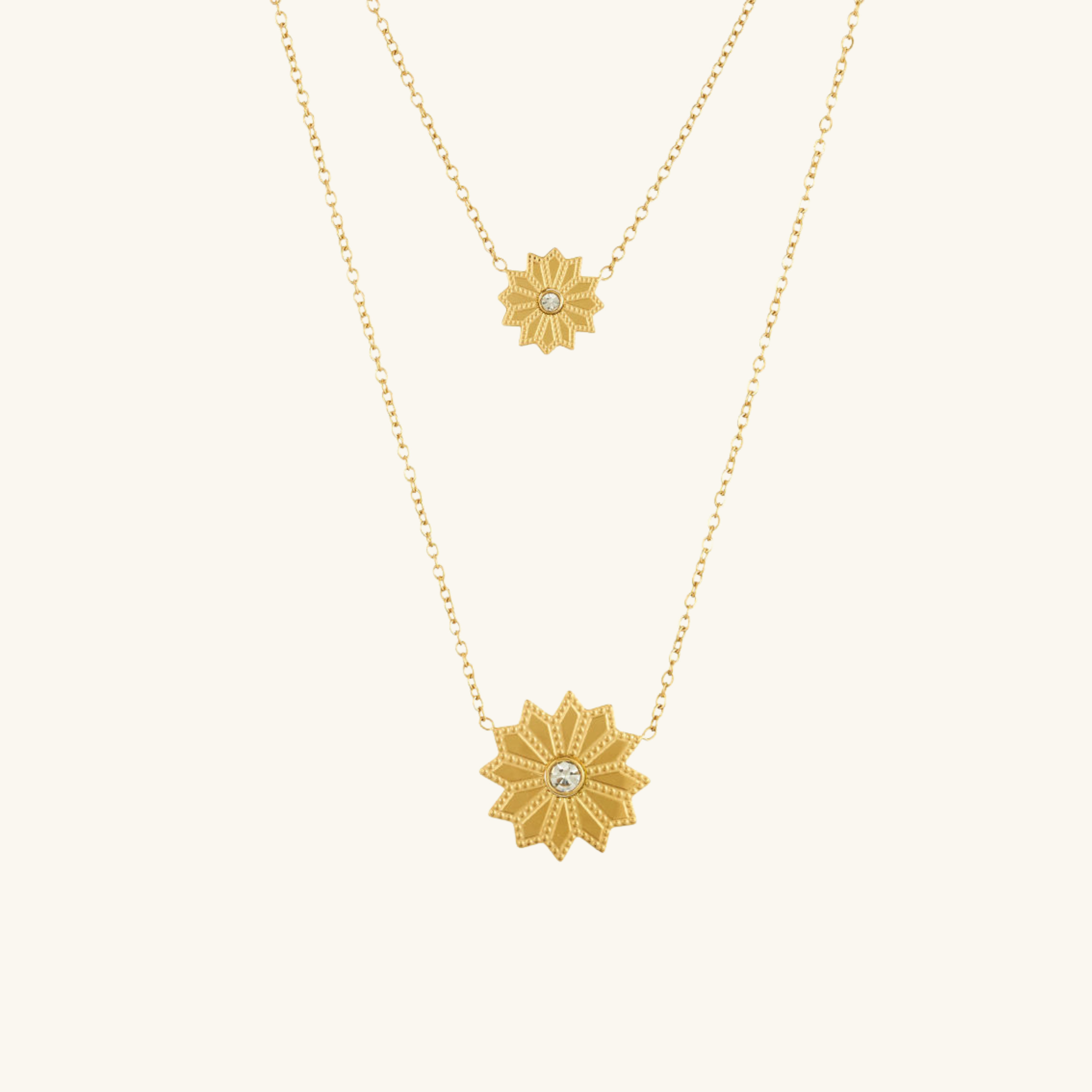 Double Solar Necklace Stack