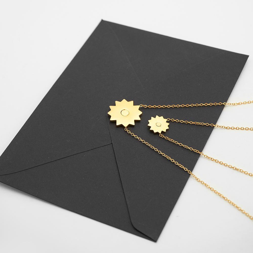 Double Solar Necklace Stack