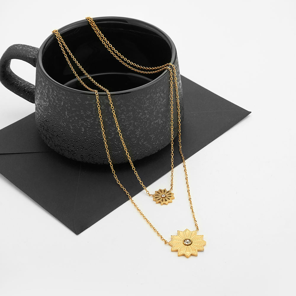Double Solar Necklace Stack